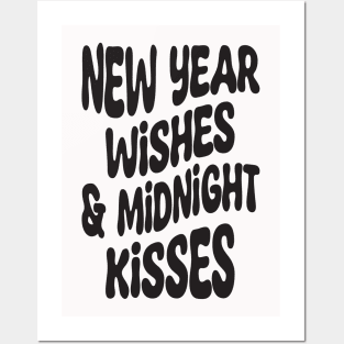 New Year Wishes Midnight Kisses Posters and Art